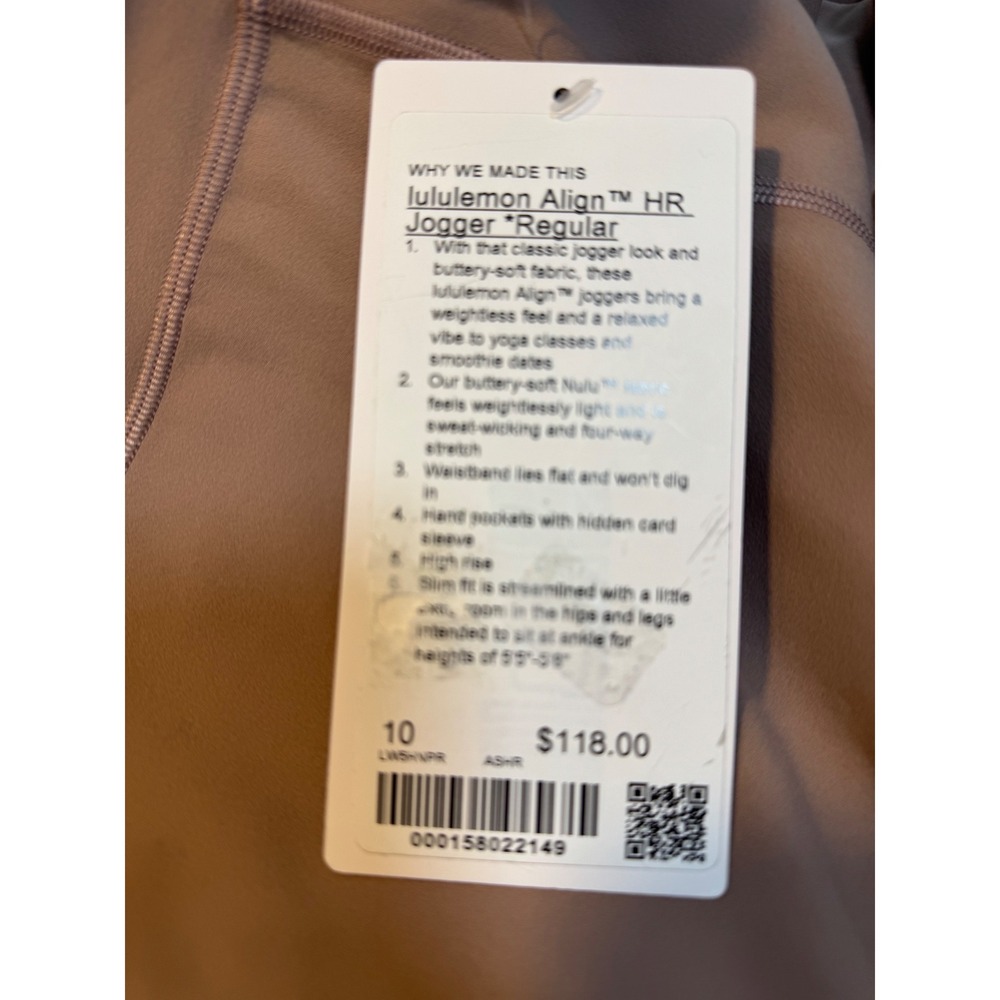Lululemon Align High-Rise Jogger Ash Rose Nulu Pants Size 10 NEW Woman's - Picture 8 of 9